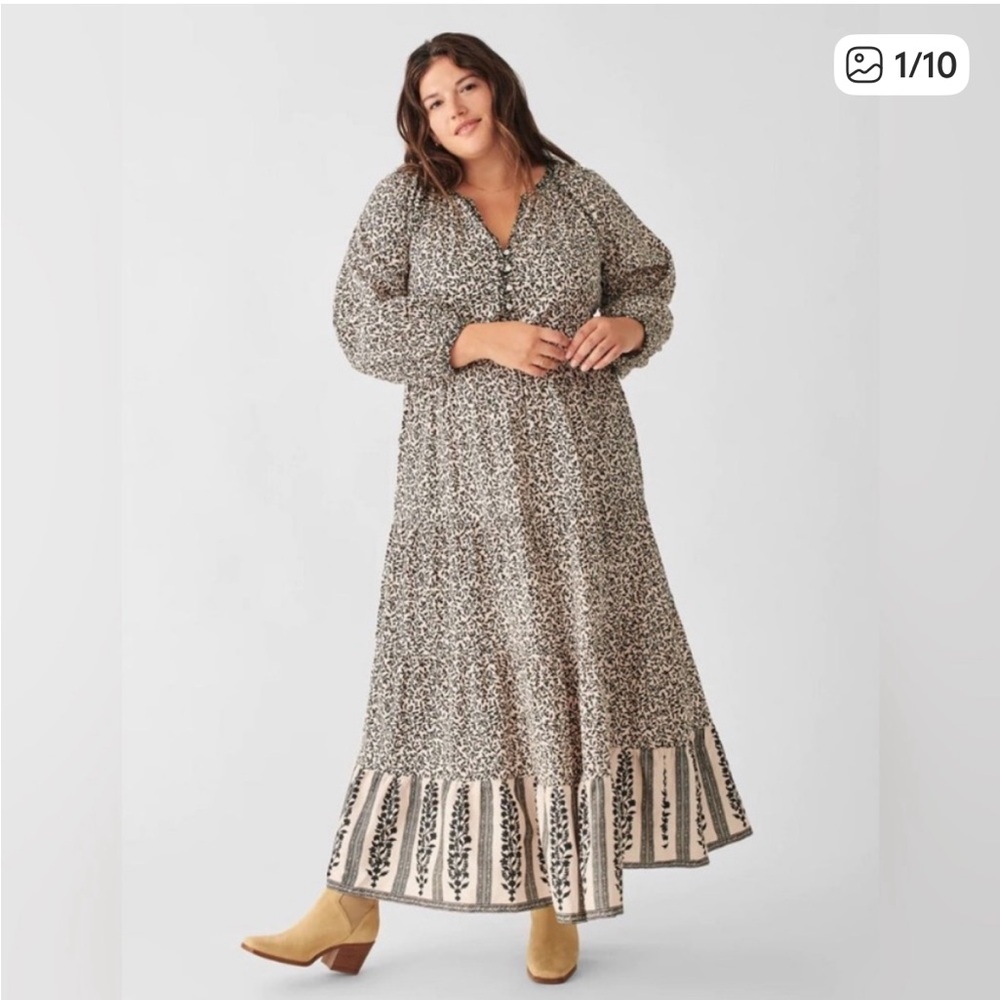 Faherty Phoebe Floral Maxi Dress XL